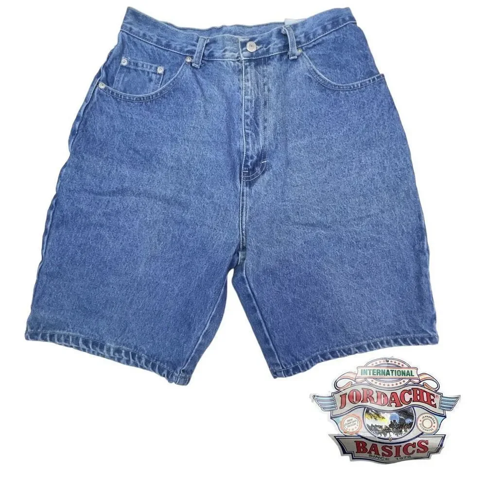 Vintage International JORDACHE Jean Shorts High Rise Blue Denim 9” inseam 14 NWT